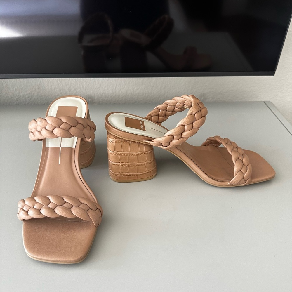 Dolce Vita Tan Braided Heeled Sandals